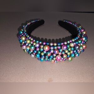 Vibrant Multicolor Beaded Headband by Source Unknown